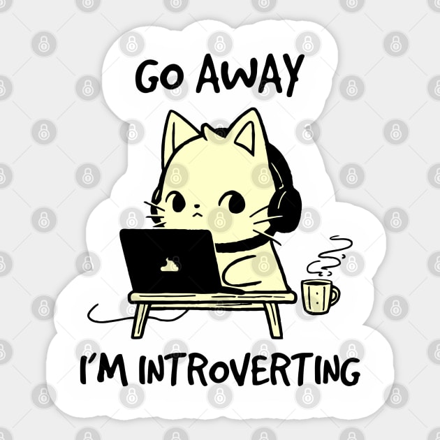 Go Away I'm Introverting Sticker by KayBee Gift Shop